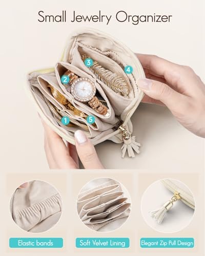 VLANDO Mini Jewelry Travel Case,Gifts for Teachers Women,Jewelry Pouch