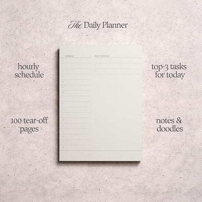 Daily To-Do List Notepad – Desk Pad for Work and Study, Gold