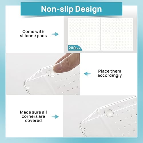 Vtopmart 44 PCS Clear Plastic Drawer Organizers Set, Vanity Organizer