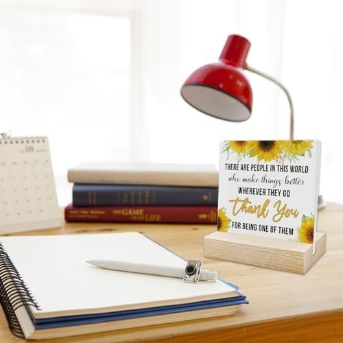 REWIDPARTY Thank You Gifts for Women Men Sunflower Ceramic Sign