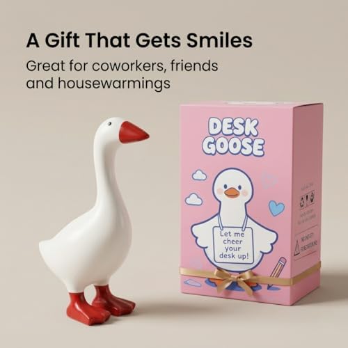 Desk Goose 7 inch Gifts for Women, Mini Desktop Goose Statue Decor for