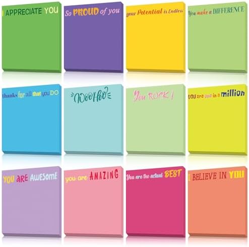 Yinder 12 Pcs Inspirational Sticky Notes Gifts, Appreciation