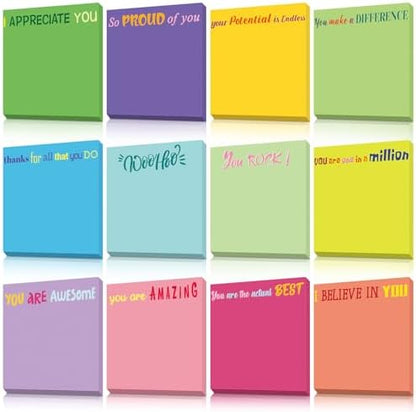 Yinder 12 Pcs Inspirational Sticky Notes Gifts, Appreciation