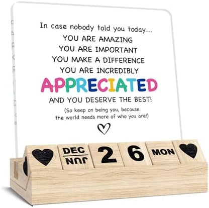 Appreciation Thank You Gifts, Inspirational Desk Decor, Wooden