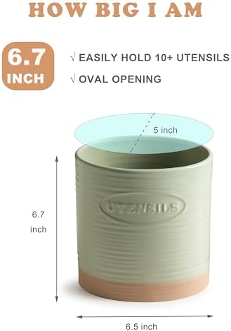 YHOSSEUN Kitchen Utensil Holder, Ceramic Utensil Holder for Kitchen