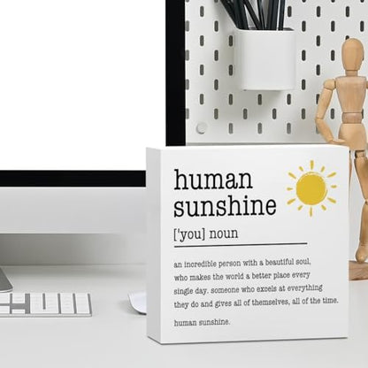 Sunshine Gifts Desk Sign Wooden Box Sign Table Decoration White