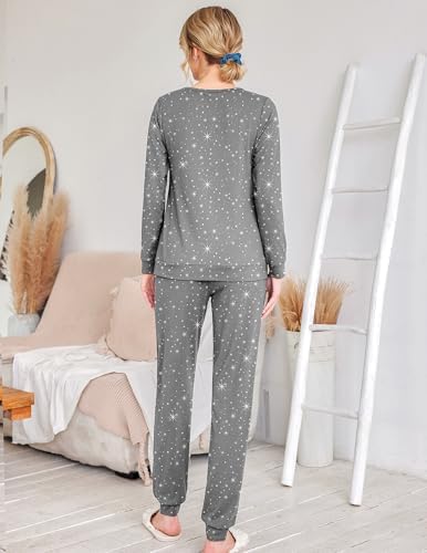 Ekouaer Womens Jogger Pajama Sets Long Sleeve Sleepwear Lounge Sets
