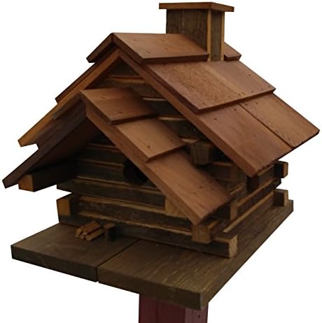 Home Bazaar Conestoga Log Cabin Birdhouse. Medium, Natural Cedar