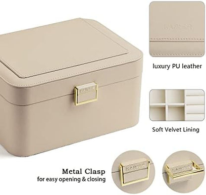 KAMIER Jewelry Organizer,2 Layer Jewelry Organizer Box for Earrings