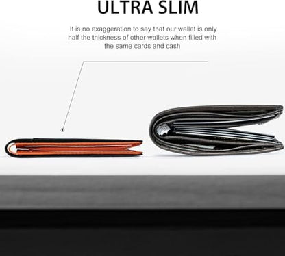 GSOIAX Slim Wallet for Men Rfid Blocking Leather Bifold Front Pocket