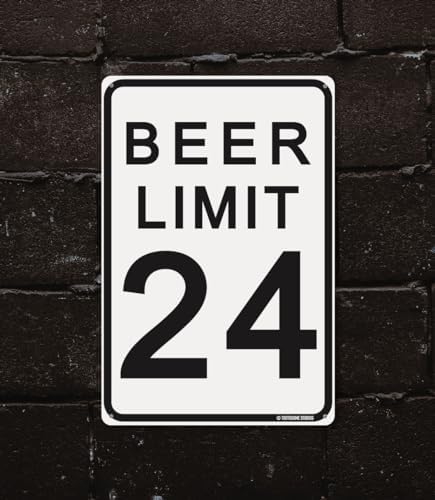 Beer Limit 12" x 8" Tin Funny Traffic Sign Man Cave Decor