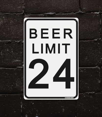 Beer Limit 12" x 8" Tin Funny Traffic Sign Man Cave Decor