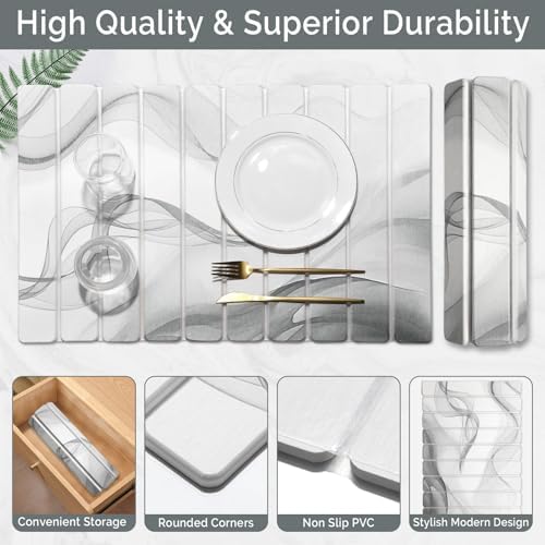Large Stone Dish Drying Mat for Kitchen Counter, 2 PCS Quick Dry Stone