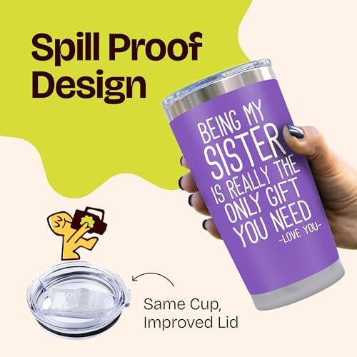 KLUBI Sister Gifts for Women - Purple Tumbler Coffee Mug - Being My