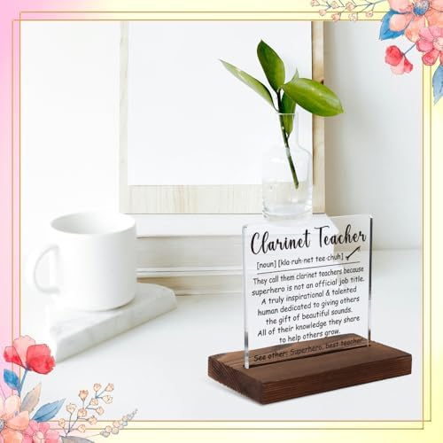 Clarinet Teacher Gift, Music Instructor Appreciation Plaque for