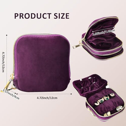 shunmei Portable Travel Jewelry Case with Smooth Double Metal