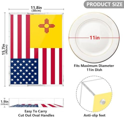 Flag of The Us New Mexico Acrylic Desk Organizer Tray with Handles