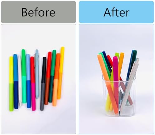 Newkita Acrylic Clear 3 Slots Pencil Pen Holder for Desk, Desktop