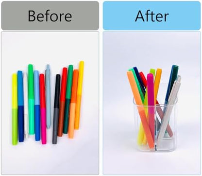 Newkita Acrylic Clear 3 Slots Pencil Pen Holder for Desk, Desktop