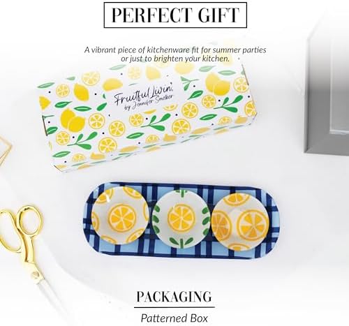 Pavilion Gift Company - Lemons - 11" Serving Tray with Three 2 Oz Bowl