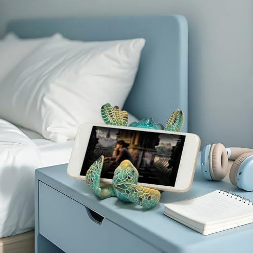 Hodao Sea Turtle Cell Phone Stand, Turtle Figurine for Ocean Beach