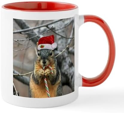 CafePress Christmas Squirrel Mugs 11 oz (325 ml) Ceramic Coffee Mug