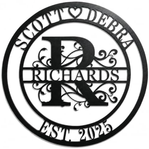 Personalized Name Sign Custom Metal Last Name Sign for Home Wall Decor