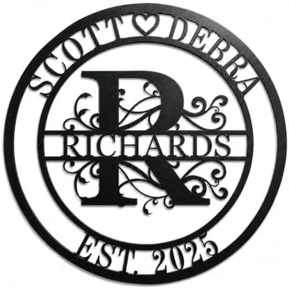 Personalized Name Sign Custom Metal Last Name Sign for Home Wall Decor