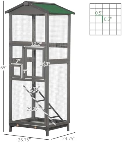 Sturdy Wooden Bird House with Natural Cedar Finish, Ventilated Design
