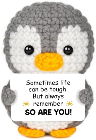 Positive Emotional Support Crochet Penguin Gift - Get Well Gifts for