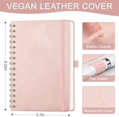 AHGXG Lined Spiral Journal Notebook, 140 Pages, A5 (5.7" x 8.3")
