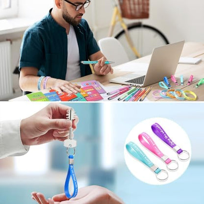 64 Pcs Inspirational Gift Bulk Notebook Pen Bracelet Keychain