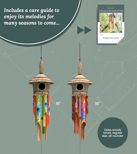 Nalulu House Bamboo Wind Chimes - Outside Outdoor Wooden Windchimes