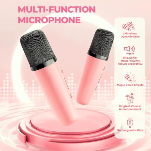 YLL Karaoke Machine for Kids Adults, Birthday Gifts for Girls 3-12