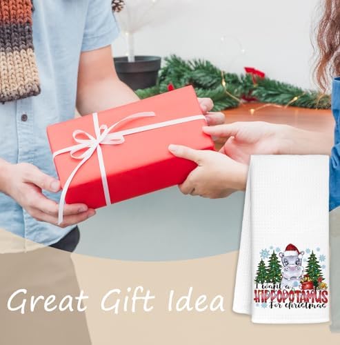 I Want a Hippopotamus for Christmas Kitchen Towels, Hippo Lover Gifts