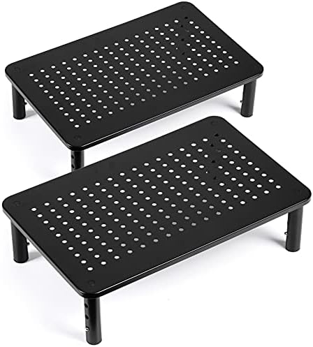 LOTEYIKE 2 Pack Monitor Riser Desktop Stand 3 Height Adjustable