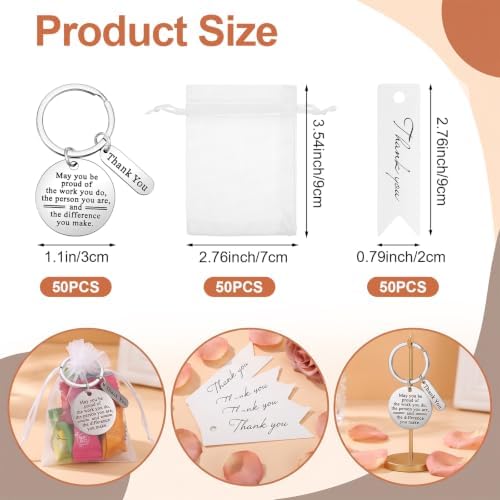 150 Pcs Employee Appreciation Gifts Bulk, Thank You Keychains with