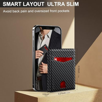 ZALVEX Wallet for Men Slim RFID Blocking Leather Credit Card Holder