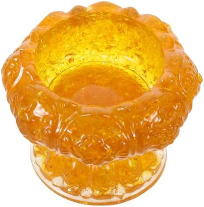 Crystal Resin Lotus Jewelry Dish, Footed Trinket Bowl for Necklaces