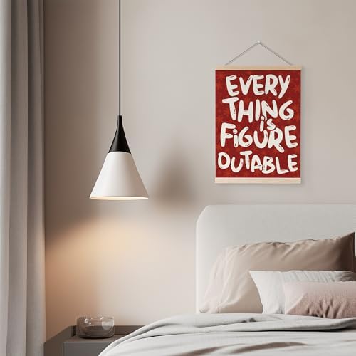 YQDEJ Everything is Figureoutable Red Christmas Inspirational Wall Art