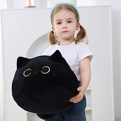 WeBingo Black Cat Plush Toy 16'', Giant Cat Stuffed Animal Plushies