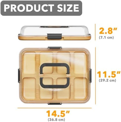SpaceAid Charcuterie Board with Clear Lid, Portable Travel Cheese