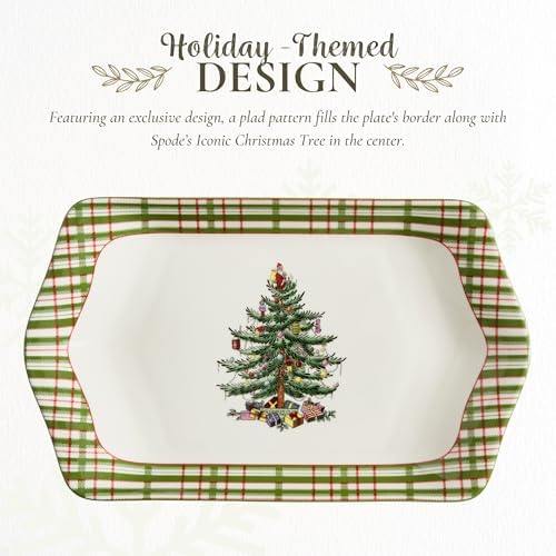 Spode Christmas Tree Collector Serving Tray - Checkered