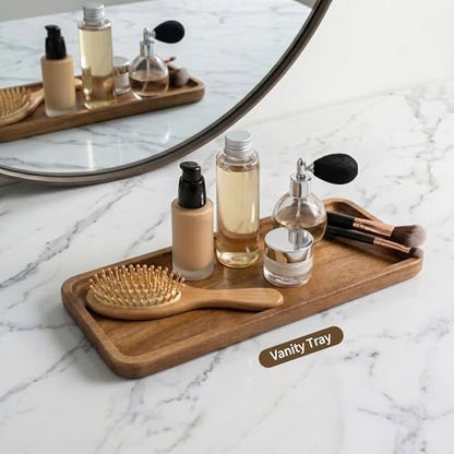 Small Wooden Tray | Acacia Wood Serving Tray Platter Mini Vanity Tray