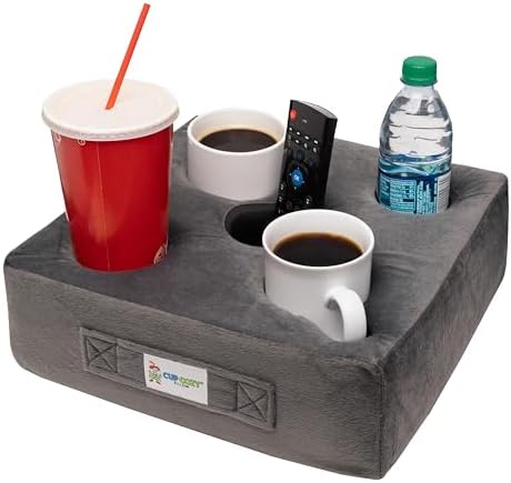 Cup Cozy Deluxe Pillow (Gray) *As Seen on TV* -The World's Best Couch