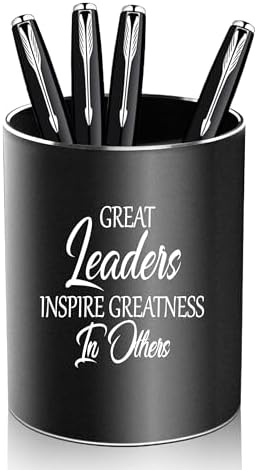Leader Gifts,Metal Pen Holder Aluminum Pencil Holder for desk,Round