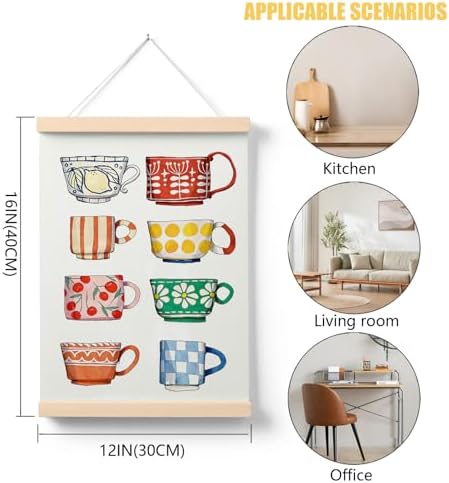 Cz tulip Colorful Ceramic Cups Wall Art Decor,Vintage Coffee Cup