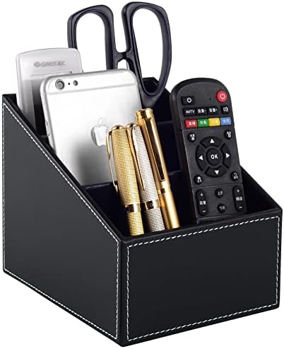 Fashionable PU Leather TV Remote Control Holder with 3 Compartments