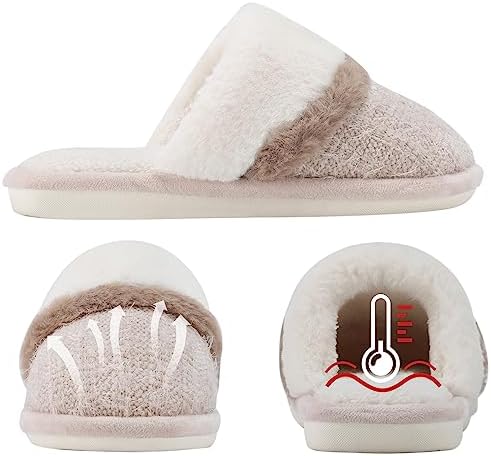 GOEWY Cozy Slippers for Women Indoor Outdoor House Shoes with Memory
