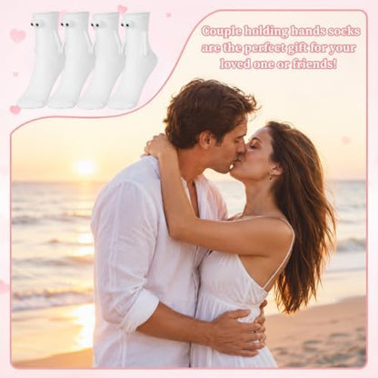 Smilelife 2 Pairs Magnetic Holding Hands Socks - Funny Gifts for Women
